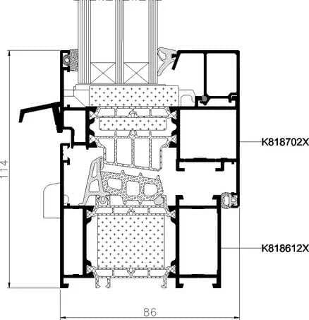 MB-86 high-insulation aluminum window system supplied by ViknoPlus